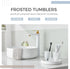 2 Pack, Glass Tumbler Cap Aomasi Frosted Bathroom Rinsing and Mouthwash Cup, Toothbrush & Toothpaste Holder & Drinking