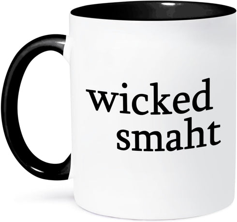 3dRose Wicked Smaht Black - Two Tone Black Mug, 11oz
