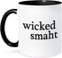 3dRose Wicked Smaht Black - Two Tone Black Mug, 11oz