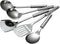 5Pcs Stainless Steel Cooking Utensils Set, Heat Resistant Wok Utensils Include Slotted Spoon, Spatula, Large Spoon