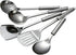 5Pcs Stainless Steel Cooking Utensils Set, Heat Resistant Wok Utensils Include Slotted Spoon, Spatula, Large Spoon