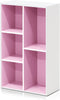 Furinno 5-Cube Open Shelf, Reversible, White/Pink 11069WH/PI
