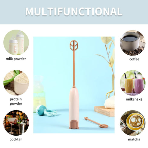 Handheld Electric Baby Formula Mixer, Handheld Drink Mixer, Brown