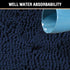 H.VERSAILTEX Navy Blue Bath Rug, Non-Slip Bath Mat, Extra Thick Chenille Rug, 17" x 24", Washable Plush Rugs