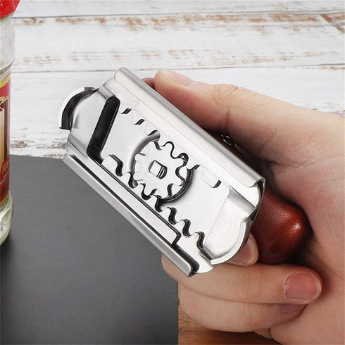 Jar Opener Stainless Steel Adjustable Tool for 1-4 Inch Bottle Can Lids, Fit Seniors, Weak Hands
