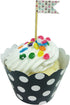 AllyDrew Standard Size Polka Dots Cupcake Wrappers, Set of 20, Black