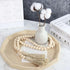 58in Farmhouse Beads Wood Bead Garland with Tassels, Rustic Decor for Farmhouse Tiered Tray Wall Decor (Natural Wood)