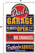 Dad's Garage Linked and Embossed Vintage Metal Sign - Great Gift Idea
