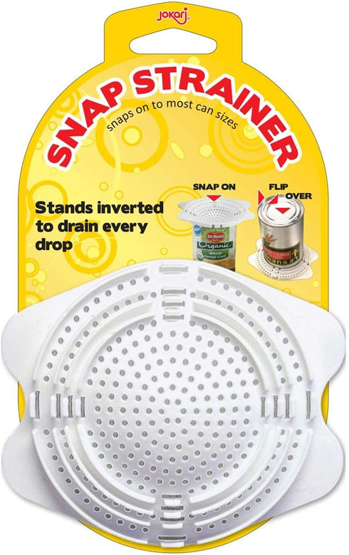 Jokari 06037 Snap-on Can Strainer, White, One Size, Fits Most Can Sizes