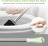 Compact Toilet Brush & Holder, White & Grey, Stainless Steel Handle, Deep Cleaning, Drip-Proof, Easy to Assemble