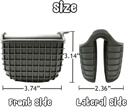 Mini Silicone Oven Mitts Set - Heat Insulation Oven Gloves for Cooking and Baking, Protecting Fingers - Square-Gray