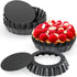 Mini Tart Pan Set of 12, Non-Stick 4 Inch Quiche Pan, Removable Bottom for Pies and Desserts