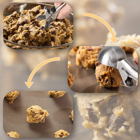 Premium Ice Cream Scoop with Trigger, Stainless Steel Heavy Duty Ice Cream Scooper Spoon, Dishwasher Safe, Perfect for