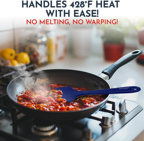 Culinary Couture 4-Piece Blue Baking Spatula Set - Silicone Heat Resistant Spatulas for Nonstick Cookware