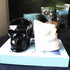 Vitbunana Skull-Shaped Toothbrush Holder, Skull Ceramic Small Storage Tube, Skull Pen Holder, Skull Succulent Flower