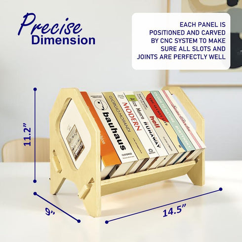 Desktop Bookshelf, Stackable Book Organizer with Handle, Storage Rack for CD/Magazine/File Folder, Portable Small