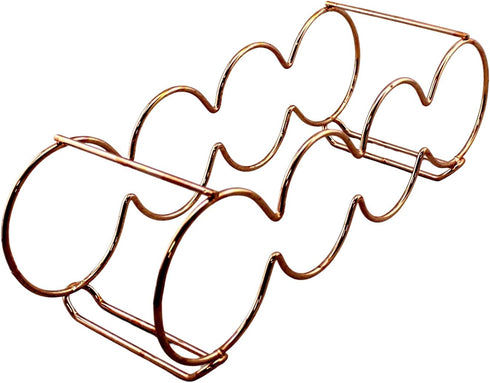 Dependable Industries Essentials Rose Gold Stackable Table Top Wine Rack, Holds 7 Bottles, Perfect for Home Decor