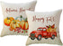ULOVE LOVE YOURSELF 2pack Happy Fall Throw Pillow Covers with Pumpkin & Red Truck Pattern, Autumn Harvest Cushion