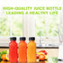 Leaflai 12Pcs -12oz Plastic Juice Bottles with Caps Reusable Juice Containers with Tamper Proof Lids Black - Clear