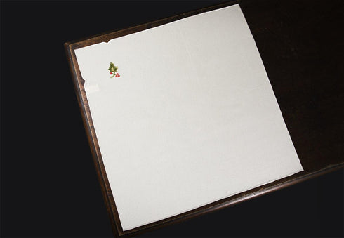 Winter Berry Embroidered Christmas Napkins, Set of 4, 21 by 21"