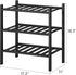 Entryway,3-Tier Closet, viewcare Small Shoe Rack for Black Bamboo Shoe Organizer for Hallway Free Standing Shoe Racks