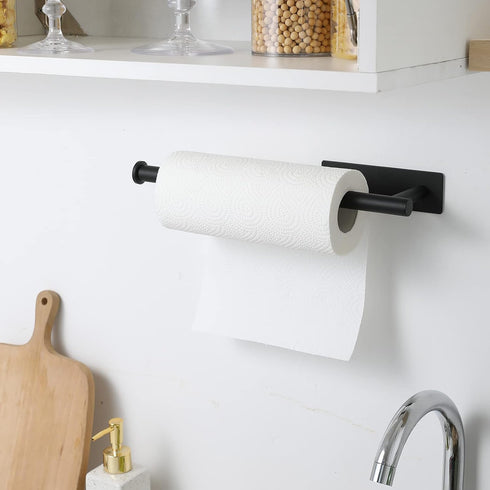 SUS304 Steel(1, theaoo Paper Towel Holder - Under Cabinet Paper Towel Holder for Kitchen, Adhesive Paper Towel Roll