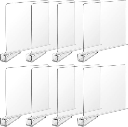 Boao 8 Pcs Shelf Dividers for Closet Organization Acrylic Clear Shelf Divider