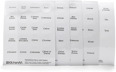 KitchenArt EZ Spice Label Set, 100-Piece