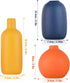 set 3 Cute Vase Matte Ceramic vases of Orange, Modern Boho Vases for Decor small vase,Centerpiece Table Decor japandi