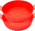 TEMBLE Air Fryer Silicone Liners - Round 2 Pack 8.6 Inch Reusable Air Fryer Liners for 4-7 QT Baking Tray