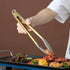 Gold Cooking Tongs - Berglander Heavy Duty Food Tongs with Silicone Tips and Titanium Gold Plating Handle