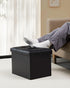 17x13x13in,Black Bsketa Storage Ottoman, Folding Foot Stool with Thicker Foam Padded Seat Small Leather Storage Ottoman