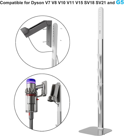 MOOPHY Vacuum Stand Holder Storage Station for Dyson V7 V8 V10 V11 V12 V15, Handheld Cordless Installation Parts