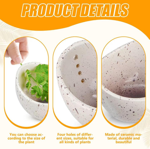 Rimigood Handmade Ceramic Herb Stripper Bowl-Ceramic Herb Peeling Bowl Kitchen Herbs Leaf Stripping Tool Pottery Herb