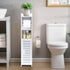 ShellKingdom Toilet Paper Holder Stand with Rods, Small Bathroom Storage Cabinet with