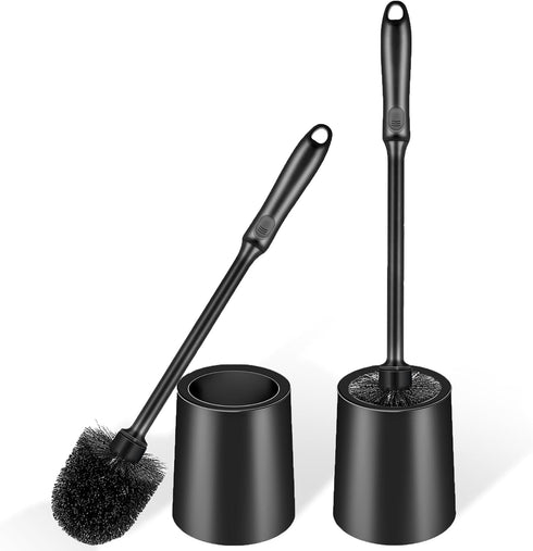 AONEZ Toilet Brush and Holder Set, 2 Pack Long-Handle Toilet Brush, Non-Slip Grip,