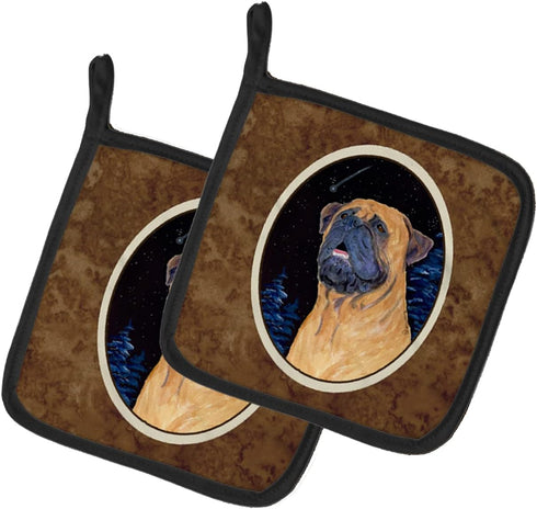 Caroline's Treasures SS8672PTHD Bullmastiff Pot Holders Set, Kitchen Heat Resistant, 7 1/2 x 7 1/2