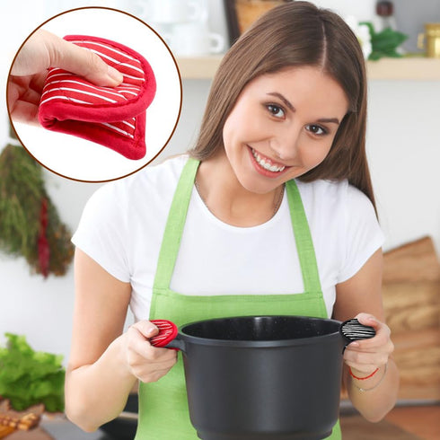4Pcs Silicone Hot Handle Sleeve - Heat Resistant Pot Handle Covers for Cast Iron Pans, Metal Pots, Griddles