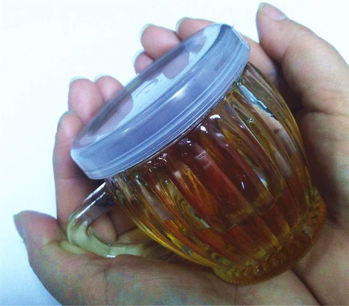 8 pack 4 oz of Wide Mouth Crystal Jelly Cup with Handle Lids(PE) and Spoons,Airtight Clear Glass Pudding Yogurt