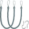 BEL AVENIR Curtain Rope Tiebacks, Drapery Holdbacks with 2 Metal Screw Hooks, 1 Pair - Light Blue