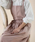 Cotton Pleated Apron - Retro Waterdrop Proof Garden Cleaning Pinafore Dress