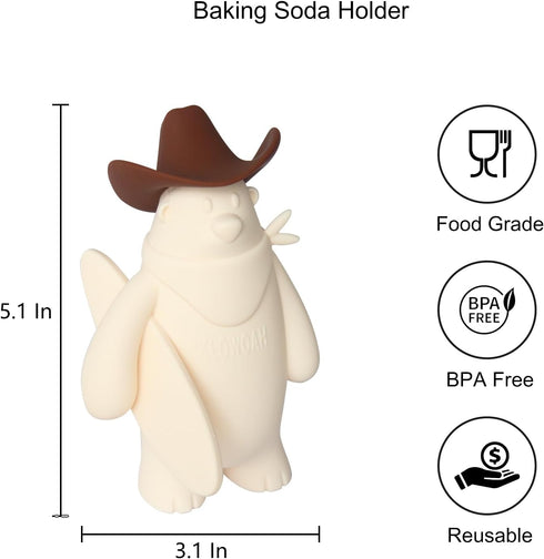 Baking Soda Holder for Fridge, Reusable Deodorant Container, 5.1x3.1 Inches (White-1 Pack)