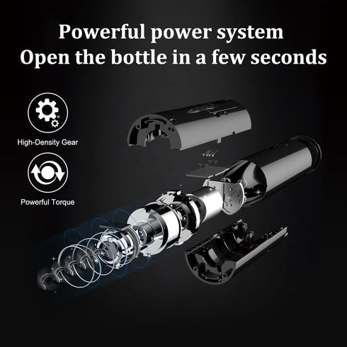 DTB Electric Wine Bottle Opener, Rechargeable Automatic Wine Opener with Foil Cutter, Stainless Steel (Battery Type)