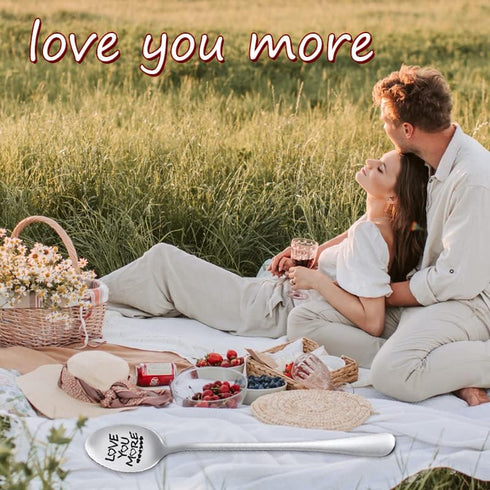 Love You More Spoon Gifts for Couples, Anniversary Valentine Gifts for Husband Wife Boyfriend Girlfriend
