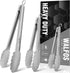 Walfos All Metal Kitchen Tongs: Heavy Duty 600? Heat Resistant Stainless Steel Tongs Set of 3 (7, 9, 12 Inch)