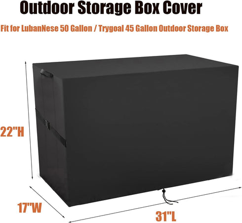 50 45 -31"L 17"W 22"H Deck Box Cover for LubanNese Gallon/ for Trygoal Outdoor Storage Box, Waterproof Resin Storage