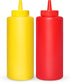 BRIGHTFROM Condiment Squeeze Bottles, RED/YELLOW 12 OZ Empty Squirt Bottle with Wide