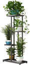 LINZINAR Plant Stand Indoor Outdoor Corner 4 Tier Metal Plant Shelf Patio