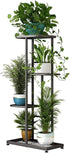 LINZINAR Plant Stand Indoor Outdoor Corner 4 Tier Metal Plant Shelf Patio