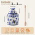 Style,10oz ZOOBEE Ceramic Honey Pots with Dipper and Lid Farmhouse Honey Jar with Dipper,Handpainted Honey Jars